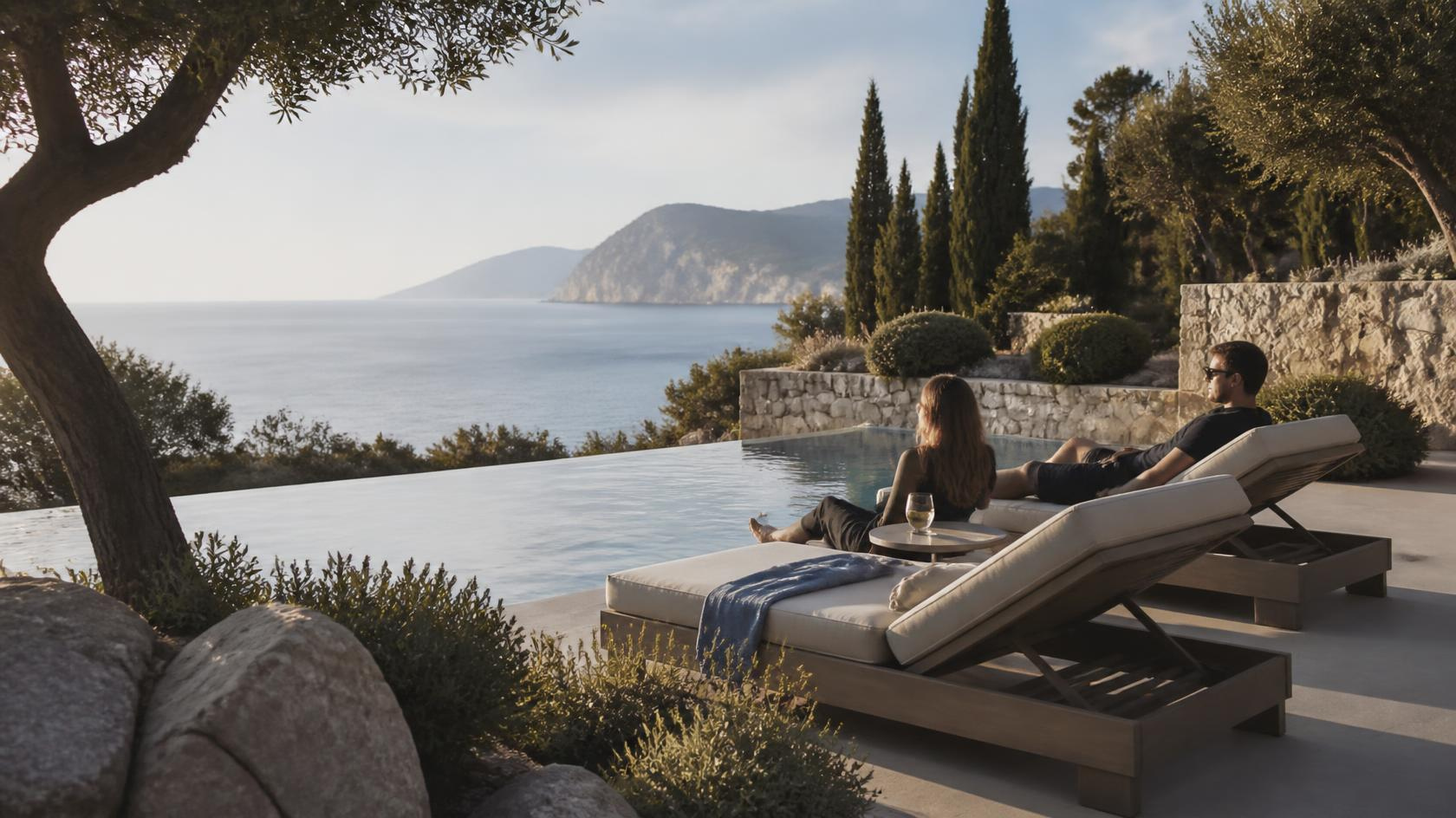 Peaceful adults-only resort with infinity pool overlooking the sea